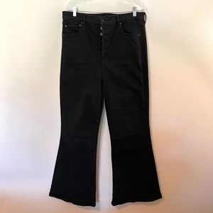American Eagle Flare curvy highest rise faded black jeans